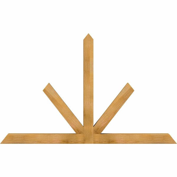 Ekena Millwork Saratoga Rough Sawn Timber Gable Bracket, Western Red Cedar, 72"W x 45"H x 4"D x 4"F, 15/12 Pitch GBW072X45X0404SAR00RWR - main